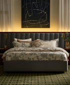 Modory Upholstered Bed Frame with Modular Headboard & Side Storage