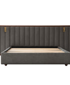 Modory Moro Upholstered Bed Frame with Modular Headboard & Side Storage