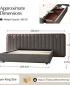 Modory Upholstered Bed Frame with Modular Headboard & Side Storage