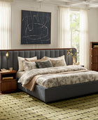 Modory Upholstered Bed Frame with Modular Headboard & Side Storage