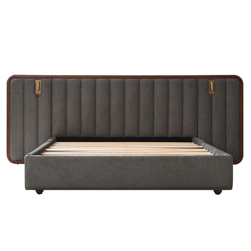 Modory Upholstered Bed Frame with Modular Headboard & Side Storage
