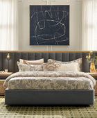Modory Upholstered Bed Frame with Modular Headboard & Side Storage