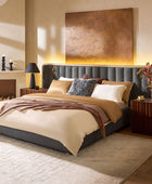 Modory Moro Upholstered Bed Frame with Modular Headboard & Side Storage