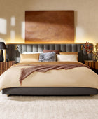 Modory Moro Upholstered Bed Frame with Modular Headboard & Side Storage