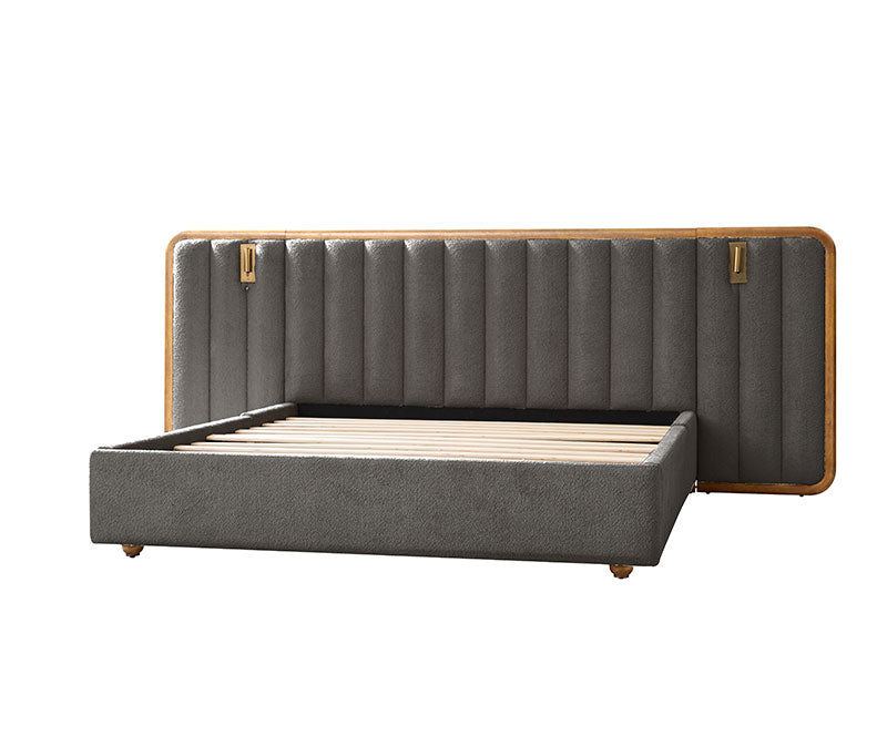 Modory Moro Upholstered Bed Frame with Modular Headboard & Side Storage