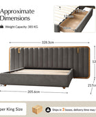 Modory Moro Upholstered Bed Frame with Modular Headboard & Side Storage