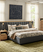 Modory Upholstered Bed Frame with Modular Headboard & Side Storage