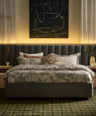 Modory Upholstered Bed Frame with Modular Headboard & Side Storage