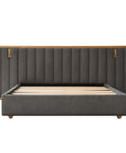 Modory Moro Upholstered Bed Frame with Modular Headboard & Side Storage