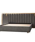 Modory Moro Upholstered Bed Frame with Modular Headboard & Side Storage
