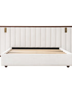 Modory Moro Upholstered Bed Frame with Modular Headboard & Side Storage