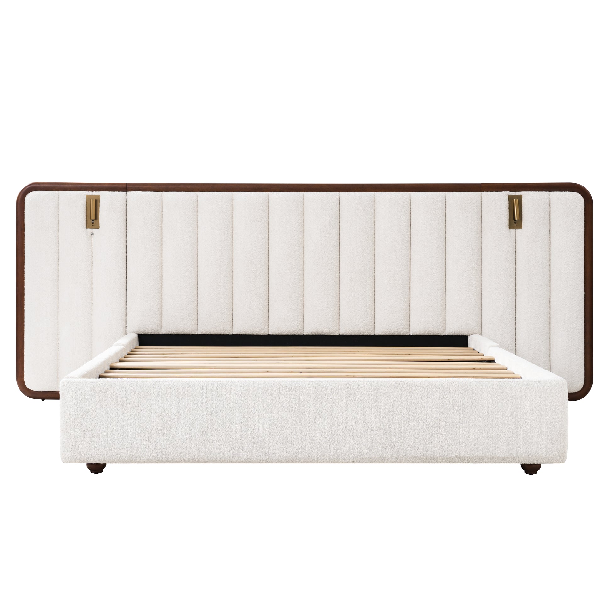 Modory Moro Upholstered Bed Frame with Modular Headboard & Side Storage