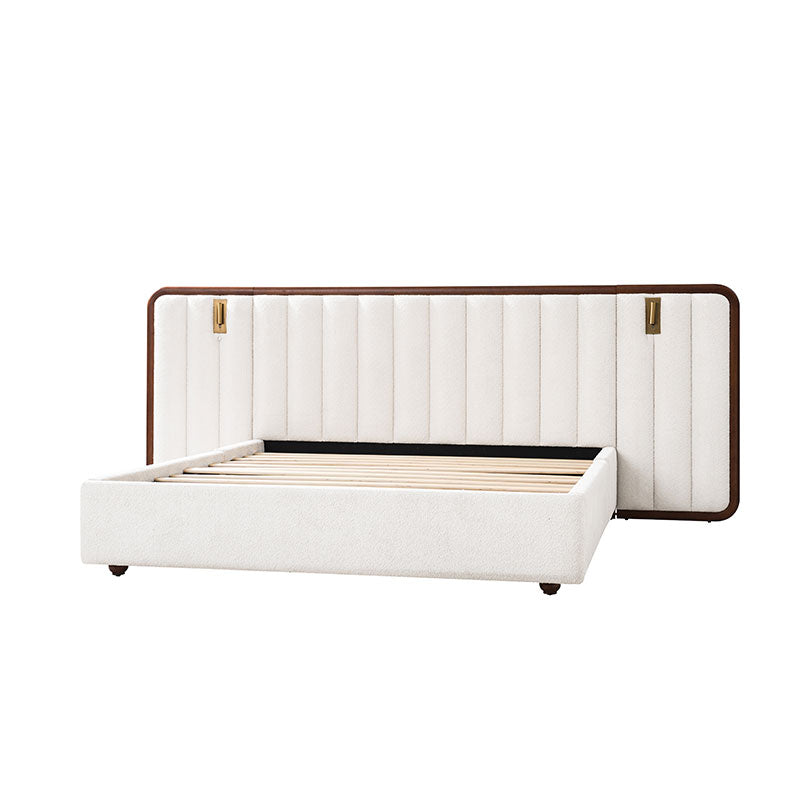 Modory Moro Upholstered Bed Frame with Modular Headboard & Side Storage