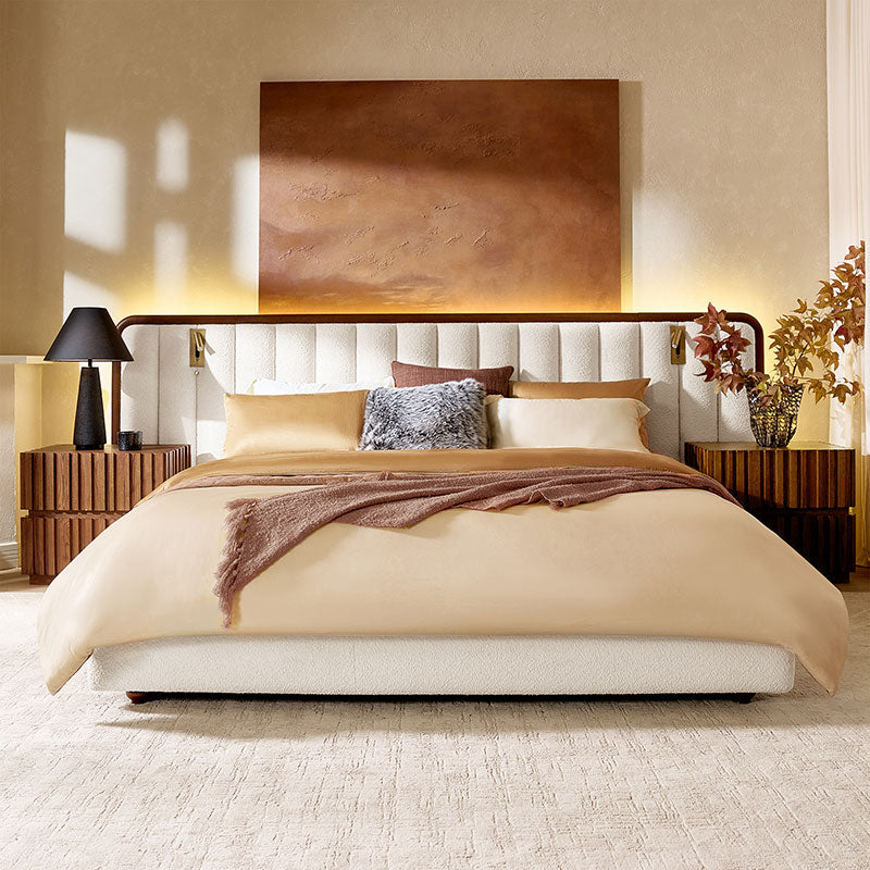 Modory Moro Upholstered Bed Frame with Modular Headboard & Side Storage