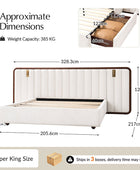 Modory Moro Upholstered Bed Frame with Modular Headboard & Side Storage