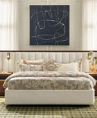 Modory Upholstered Bed Frame with Modular Headboard & Side Storage