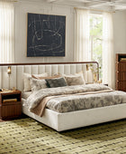 Modory Upholstered Bed Frame with Modular Headboard & Side Storage