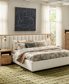 Modory Upholstered Bed Frame with Modular Headboard & Side Storage