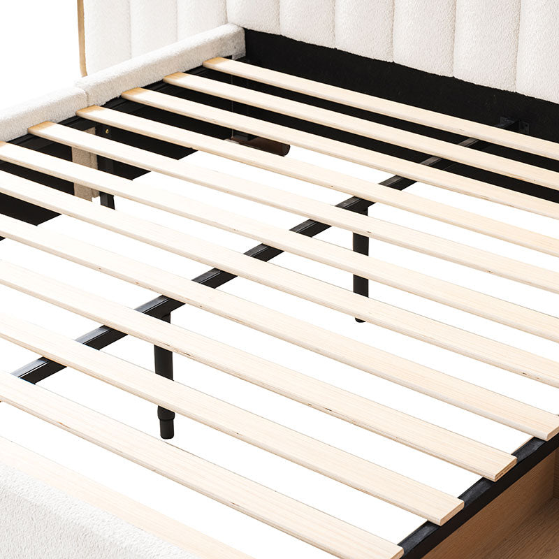 Modory Moro Upholstered Bed Frame with Modular Headboard & Side Storage