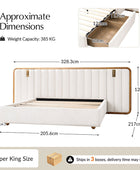 Modory Moro Upholstered Bed Frame with Modular Headboard & Side Storage