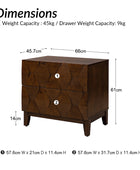 Kamu 2 - Drawer Nightstand with Built-In Outlets