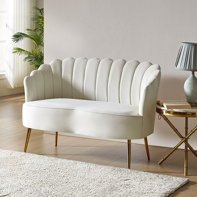 Velvet Bloom Loveseat - Modern Elegance with Floral Flair