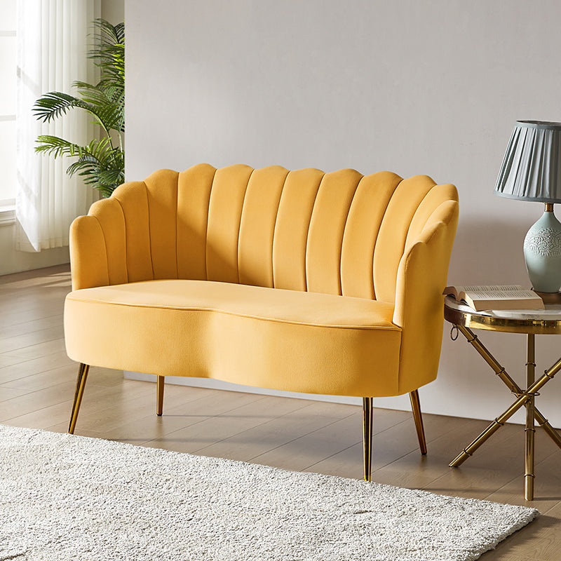 Velvet Bloom Loveseat - Modern Elegance with Floral Flair