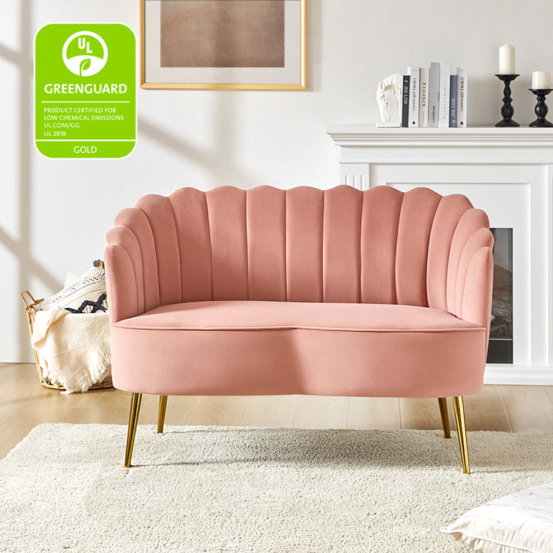 Velvet Bloom Loveseat - Modern Elegance with Floral Flair