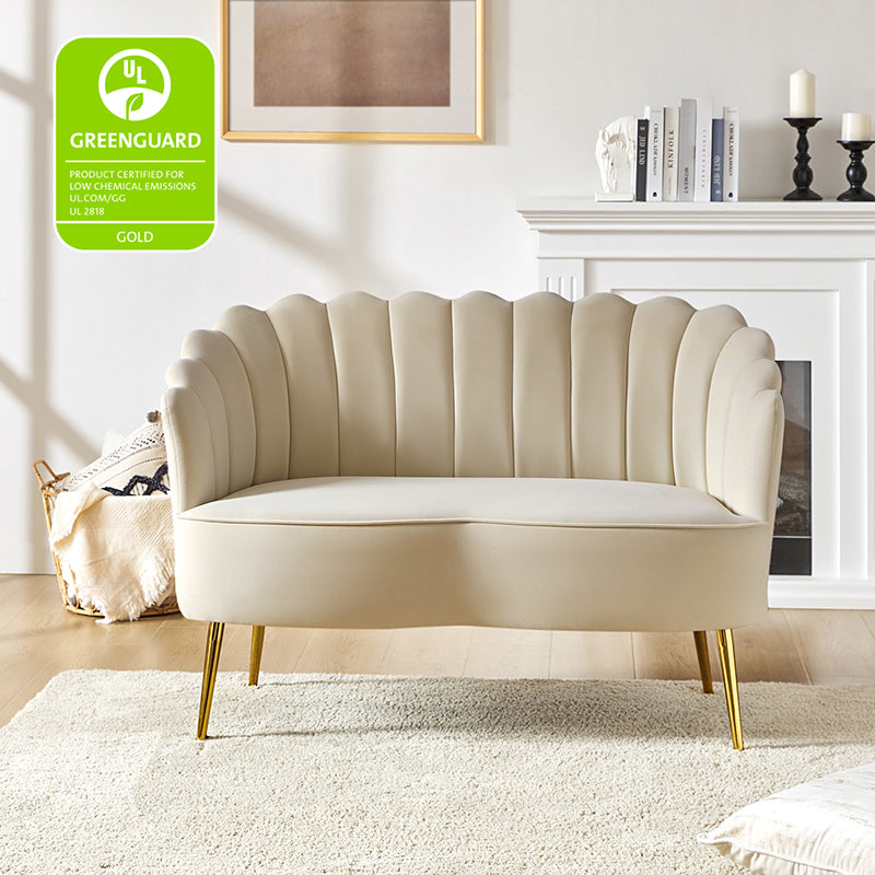 Velvet Bloom Loveseat - Modern Elegance with Floral Flair
