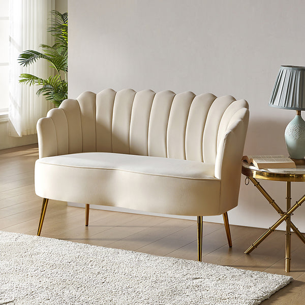 Velvet Bloom Loveseat - Modern Elegance with Floral Flair