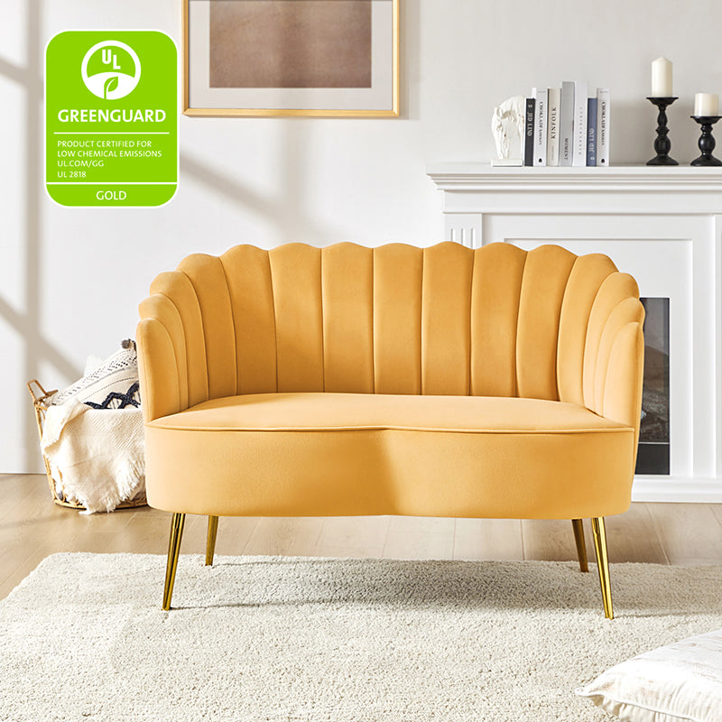 Velvet Bloom Loveseat - Modern Elegance with Floral Flair