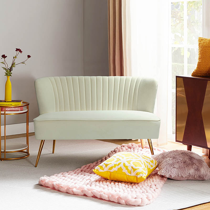 Velvet Mid-Century Modern Upholstered Loveseat