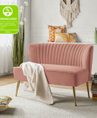 Velvet Mid-Century Modern Upholstered Loveseat