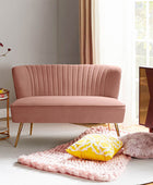 Velvet Mid-Century Modern Upholstered Loveseat