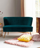 Velvet Mid-Century Modern Upholstered Loveseat