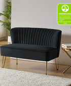 Velvet Mid-Century Modern Upholstered Loveseat with Hairpin Legs