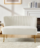 Velvet Mid-Century Modern Upholstered Loveseat with Hairpin Legs