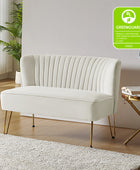 Velvet Mid-Century Modern Upholstered Loveseat with Hairpin Legs