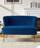 Velvet Mid-Century Modern Upholstered Loveseat with Hairpin Legs