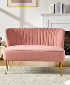 Velvet Mid-Century Modern Upholstered Loveseat with Hairpin Legs