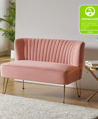Velvet Mid-Century Modern Upholstered Loveseat with Hairpin Legs