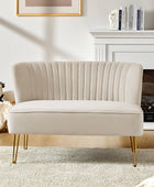 Velvet Mid-Century Modern Upholstered Loveseat with Hairpin Legs