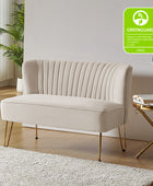 Velvet Mid-Century Modern Upholstered Loveseat with Hairpin Legs