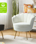 Velvet Scalloped Barrel Chair with Shell Shaped Back