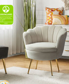 Velvet Scalloped Barrel Chair with Shell Shaped Back