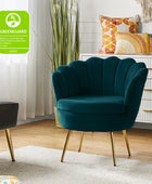Velvet Scalloped Barrel Chair with Shell Shaped Back
