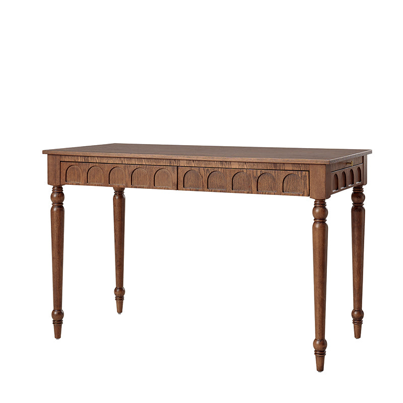 Theo Farmhouse 2-Drawer Office Desk with Charging & Tray