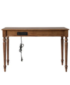 Theo Farmhouse 2-Drawer Office Desk with Charging & Tray