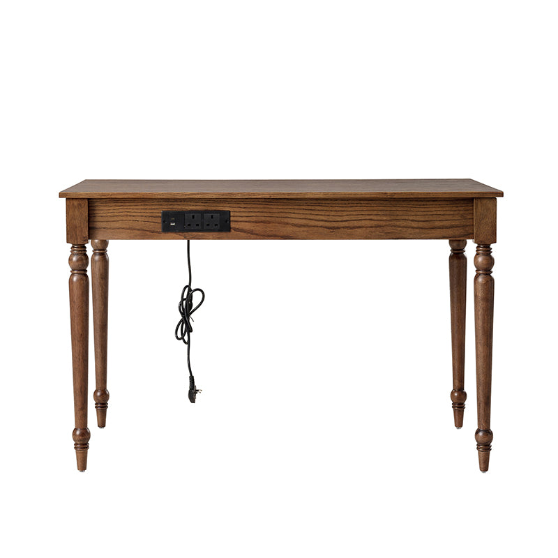 Theo Farmhouse 2-Drawer Office Desk with Charging & Tray