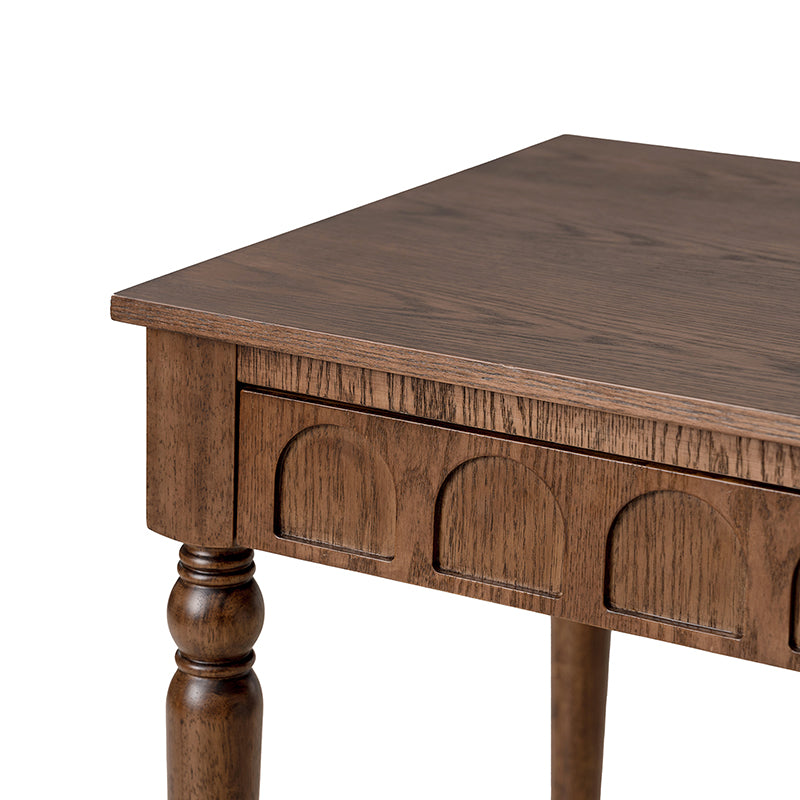 Theo Farmhouse 2-Drawer Office Desk with Charging & Tray